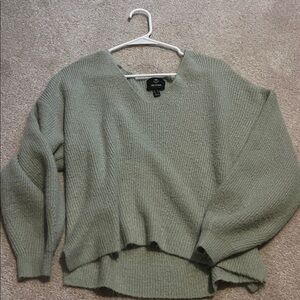 Threadbare slouchy green sweater